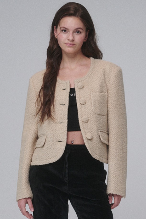 OPENING SUNSHINE - 자켓 - Boucle Wool Cropped Jacket_Beige