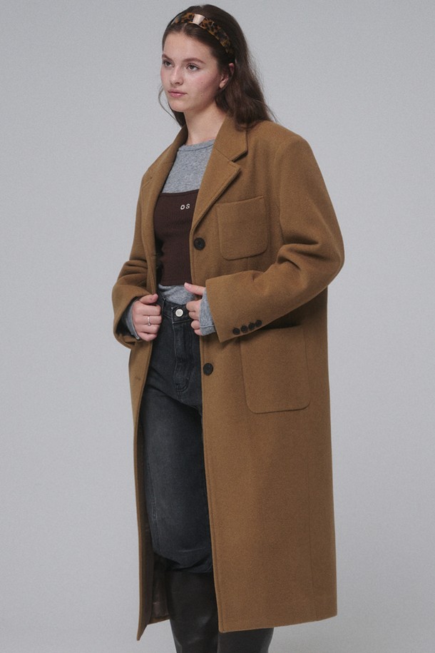 OPENING SUNSHINE - 코트 - Single-breasted Wool long coat_Brown