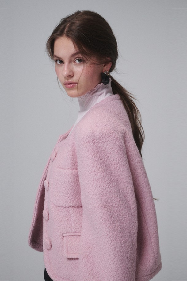 OPENING SUNSHINE - 자켓 - Boucle Wool Cropped Jacket_Pink