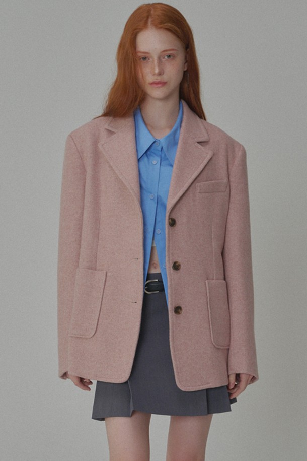 OPENING SUNSHINE - 자켓 - [10/21 순차배송]Over-fit Wool Twill jacket_Pink