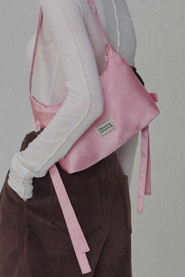 OPENING SUNSHINE - 숄더백 - Side Detailed Ribbon Hobo Bag_Pink