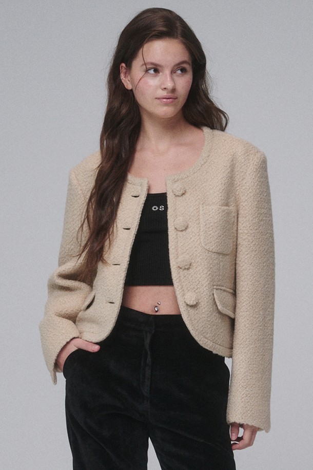 OPENING SUNSHINE - 자켓 - Boucle Wool Cropped Jacket_Beige