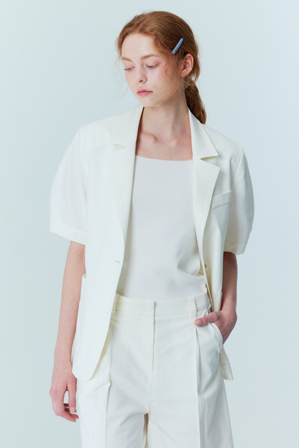 OPENING SUNSHINE - 자켓 - Volume sleeve linen belted jacket_Ivory