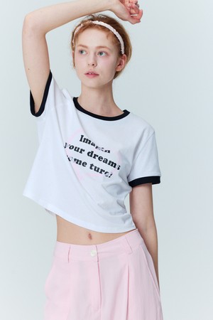 Dreams Cropped Short Sleeve T-Shirt_White