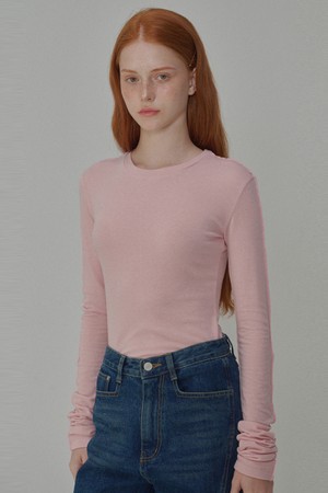 See-Through Wool Jersey T-shirt_Pink