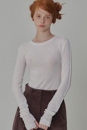 See-Through Wool Jersey T-shirt_Ivory