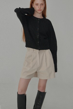 Corduroy Two-tuck Shorts_Beige