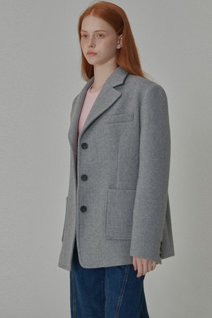 Over-fit Wool Twill jacket_Gray