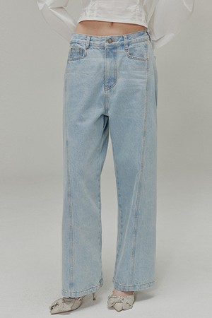 [리퍼브] Low rise wide denim pants_Light indigo