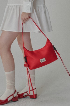 [리퍼브] Side Detailed Ribbon Hobo Bag_Red