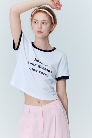 [리퍼브] Dreams Cropped Short Sleeve T-Shirt_White