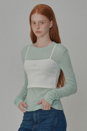 [리퍼브] See-Through Wool Jersey T-shirt_Mint