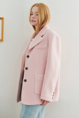 [리퍼브] Suri alpaca Overfit Blazer_Pink
