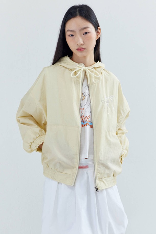 OPENING SUNSHINE - 자켓 - Double Ribbon Nylon Wind breaker_Yellow