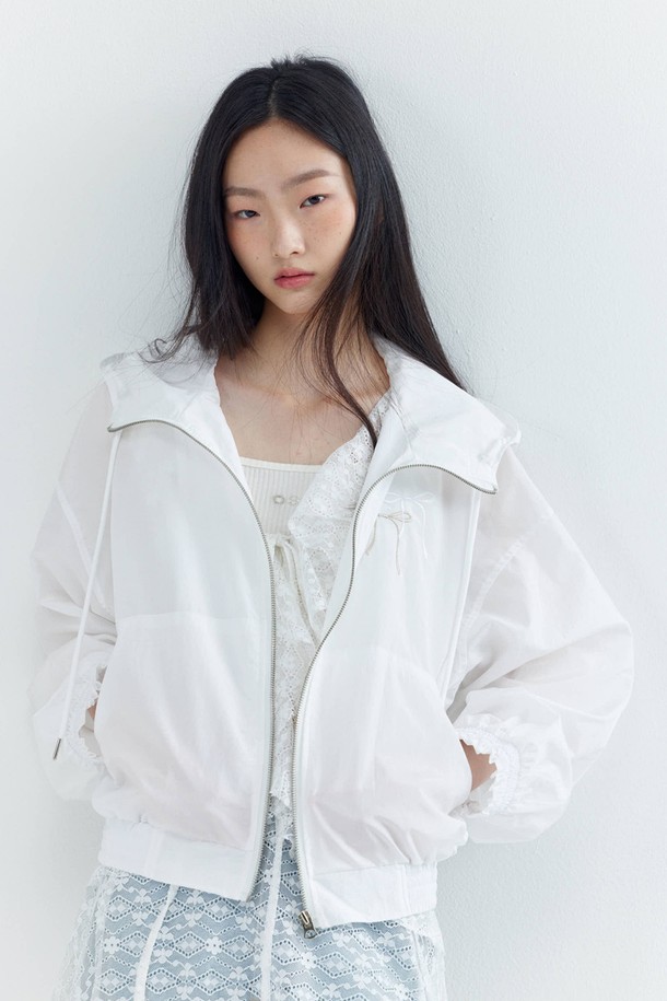 OPENING SUNSHINE - 자켓 - Double Ribbon Nylon Wind breaker_White