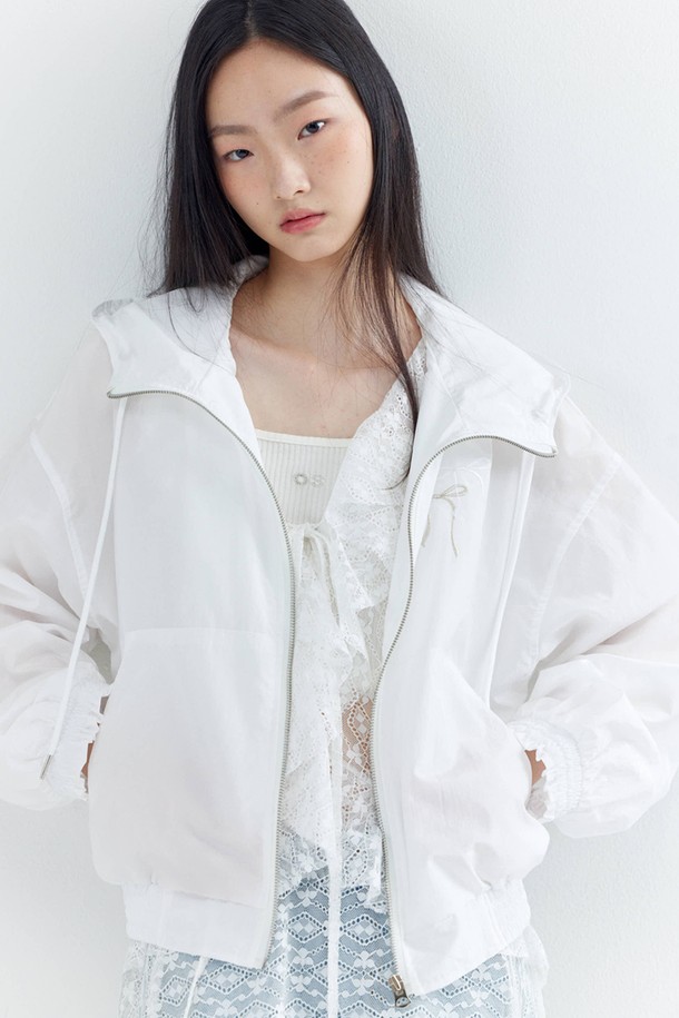 OPENING SUNSHINE - 자켓 - Double Ribbon Nylon Wind breaker_White