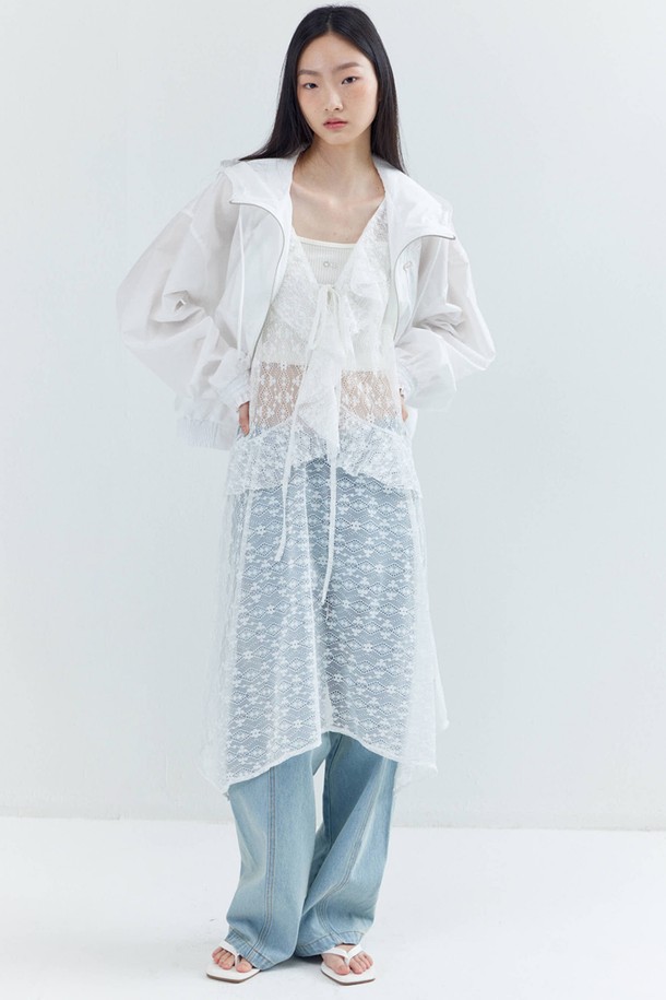 OPENING SUNSHINE - 민소매 원피스 - Ruffle Lace Layered Dress_White