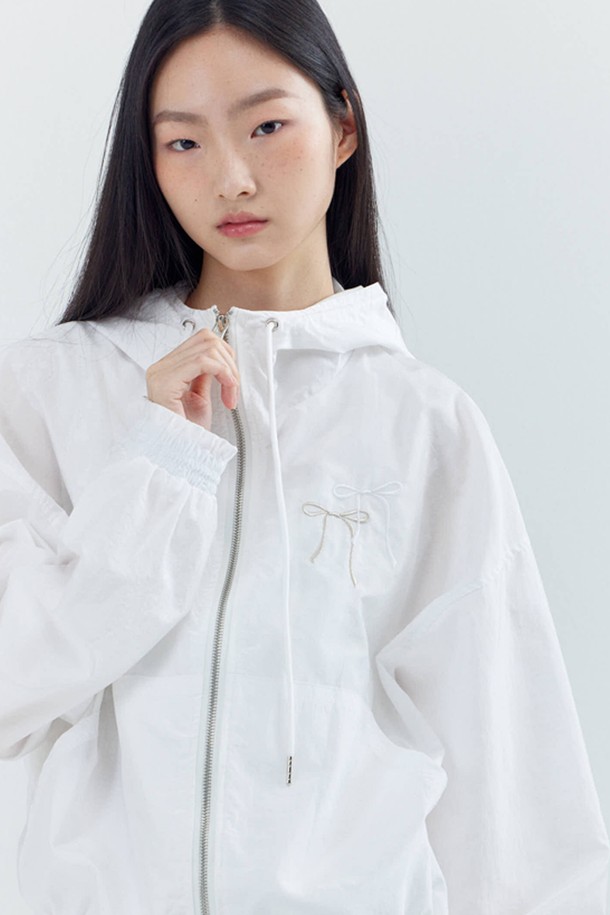 OPENING SUNSHINE - 자켓 - Double Ribbon Nylon Wind breaker_White