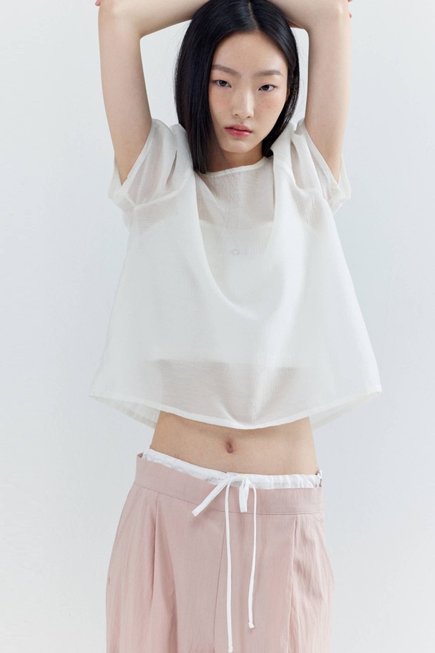 OPENING SUNSHINE - 롱/미디팬츠 - Double-waist Silky Wide Pants_Indie Pink