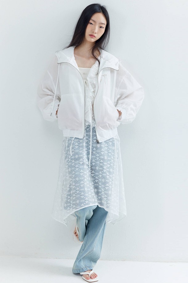 OPENING SUNSHINE - 자켓 - Double Ribbon Nylon Wind breaker_White