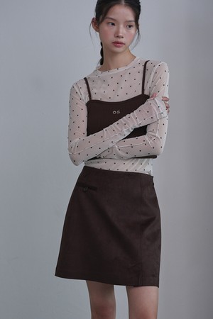 Suede Pocket Mini Skirt_Dark Brown