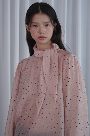 Dot Scarf Blouse_Pink