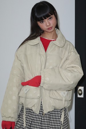 [리퍼브] Dot Pattern Padding Jacket_Beige