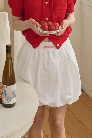 [리퍼브] Pin-tuck Balloon Mini Skirt_White