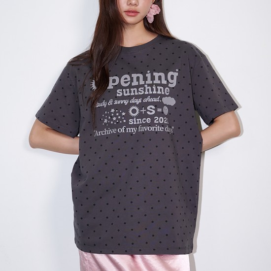 Dot Short-sleeve Logo Boxy T-shirt Charcoal