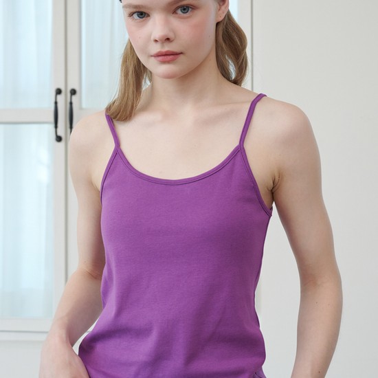 Sleeveless Color Jersey Top Purple