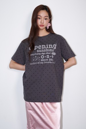 Dot Short-sleeve Logo Boxy T-shirt Charcoal