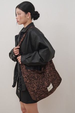 Vintage Soft Leopard Shoulder Bag Brown