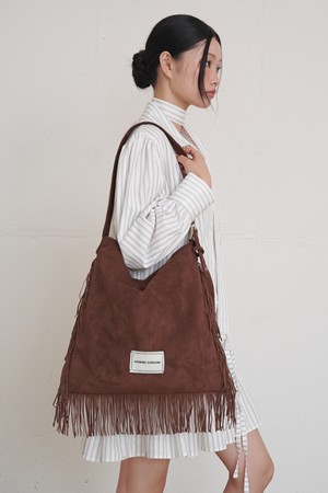 Western Fringe Detail Suede Bag Brown