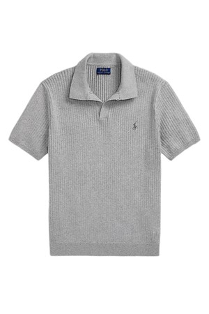 폴로 랄프 로렌 리브 니트 코튼 폴로 셔츠 MNPOSWE1N820092_GREY-a