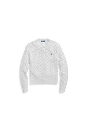 폴로 랄프 로렌 케이블 니트 코튼 크루넥 카디건 WMPOSWENDW20387_WHITE-a