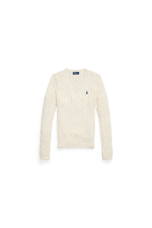 폴로 랄프 로렌 케이블 니트 코튼 브이넥 스웨터 WMPOSWENC021332_BEIGE-a