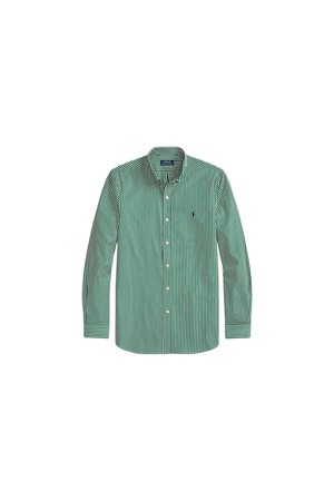 폴로 랄프 로렌 커스텀핏 스트라이프 스트레치 포플린 셔츠 MNPOWOV16824633_GREEN-a