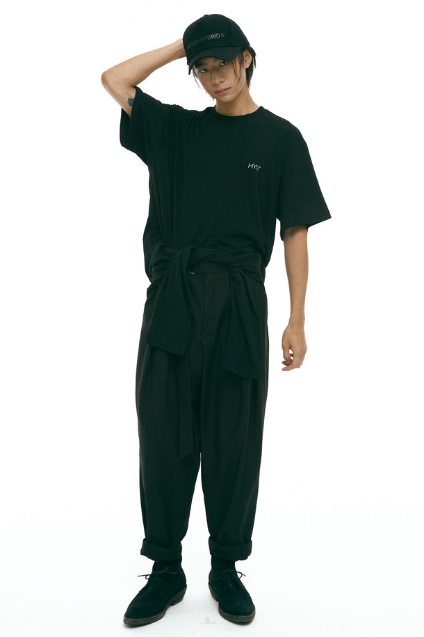 HYIIⁿ - 캐주얼팬츠 - [하이투] Two Belt Loop Tapered Pants Black