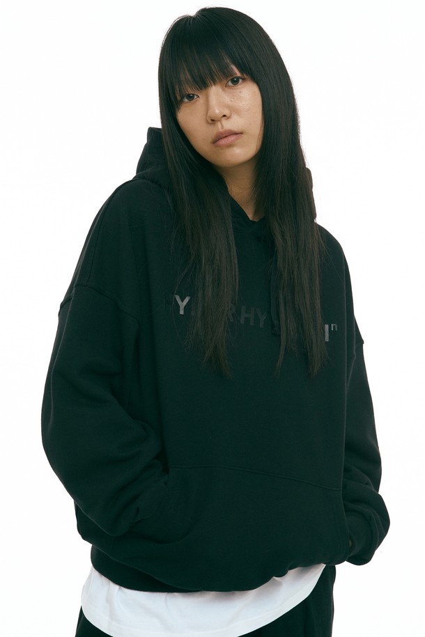 HYIIⁿ - 긴소매 티셔츠 - [하이투] Crossed Two Strings Hoodie Black