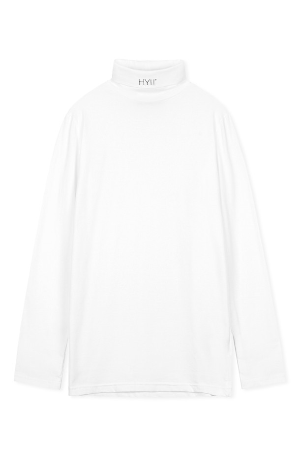 HYIIⁿ - 긴팔티셔츠 - [하이투] Standard Fit Turtle Neck Pullover White