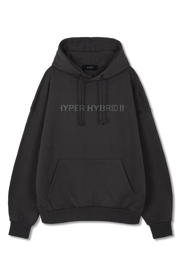 HYIIⁿ - 긴소매 티셔츠 - [하이투] Crossed Two Strings Hoodie Charcoal Grey