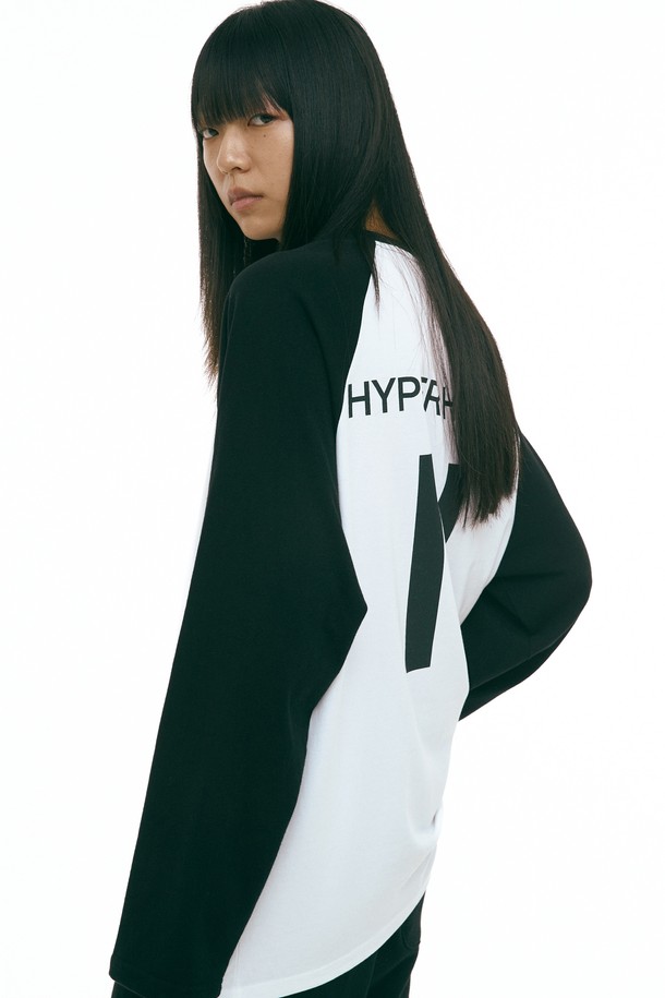 HYIIⁿ - 긴팔티셔츠 - [하이투] Uniform Raglan Tshirt Black