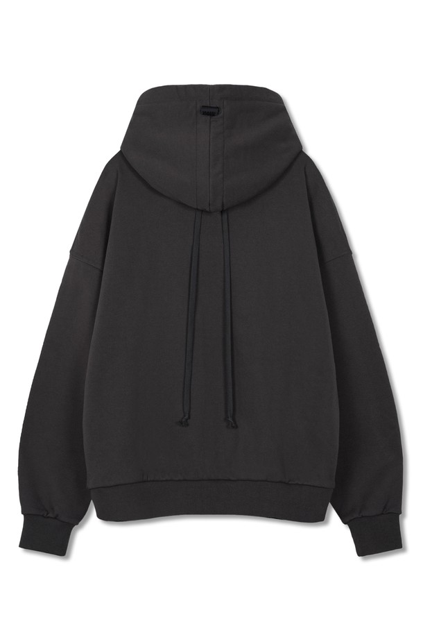 HYIIⁿ - 긴소매 티셔츠 - [하이투] Crossed Two Strings Hoodie Charcoal Grey