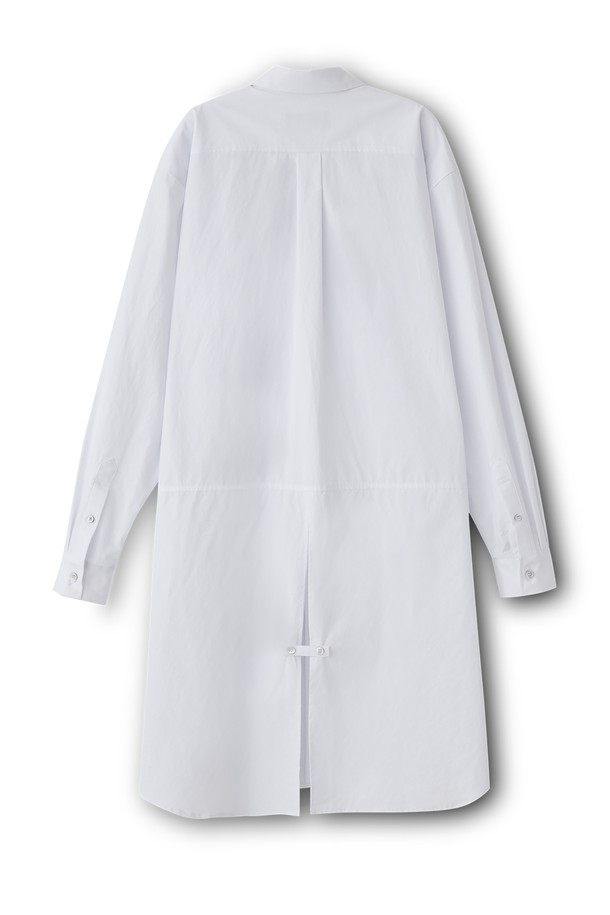 HYIIⁿ - 긴팔셔츠 - [Unisex] Slit Detail Long Shirt White