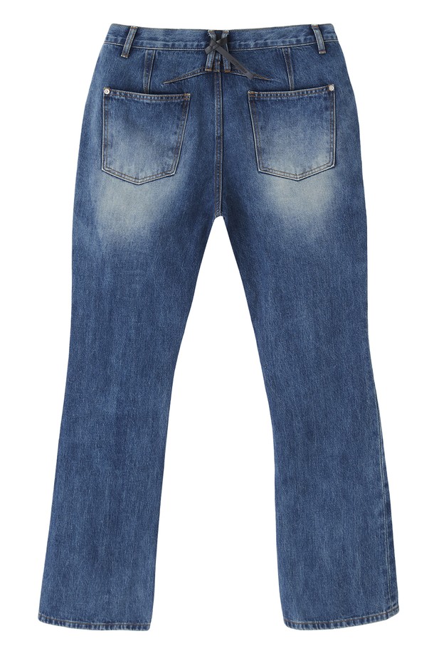 HYIIⁿ - 데님 - [Unisex] Semi Flare Boot Cut Jeans Blue