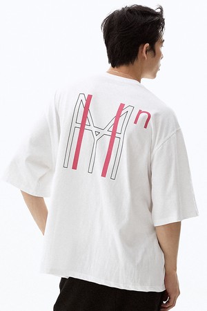 [Unisex] Monogram Printed Overfit Tshirt White