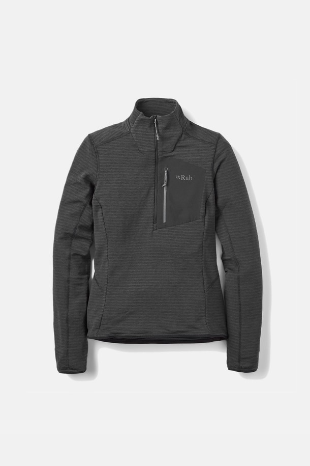 Rab(랩) 어센더 라이트 풀온(여) Black은 등산, 스키, 하이킹 등 다양한 아웃도어 활동에 적합한 여성용 플리스 상의입니다. 블랙, 다크 피그 그린, 워터멜론 세 가지 색상으로 출시되었으며, 슬림핏으로 제작되어 스포티한 스타일을 연출합니다. 하프넥 디자인과 긴 소매 기장으로 보온성을 높였으며, 얇지만 부드러운 촉감의 폴리에스터, 엘라스틴, 나일론 혼방 소재를 사용하여 활동성을 보장합니다. UV 차단, 방수, 신축성, 속건 기능, 경량성, 통기성을 갖춰 사계절 내내 쾌적하게 착용 가능하며, 하프 집업 디자인, 가슴 포켓, 소매단과 밑단 신축성 밴딩, 하네스 호환 가능한 연장된 뒷면 길이 등의 디테일로 기능성을 더했습니다.
