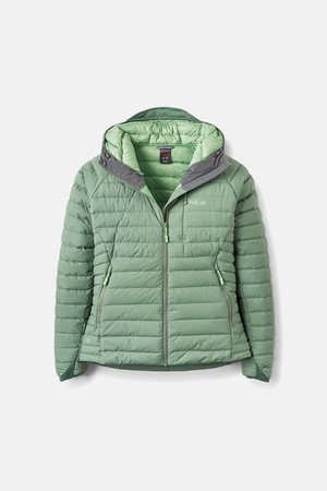 Rab 마이크로라이트 윈드스토퍼 후디(여) Dark Fig Green
