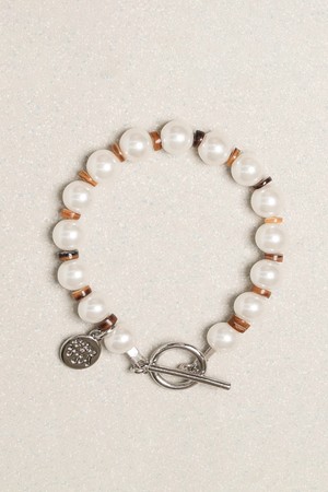 화이트 펄 & 쉘 팔찌 화이트