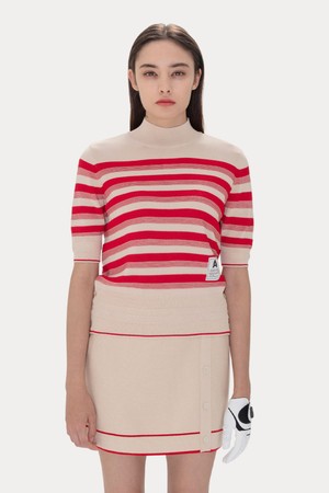 햄튼 스트라이프 미드넥 니트_RED-a